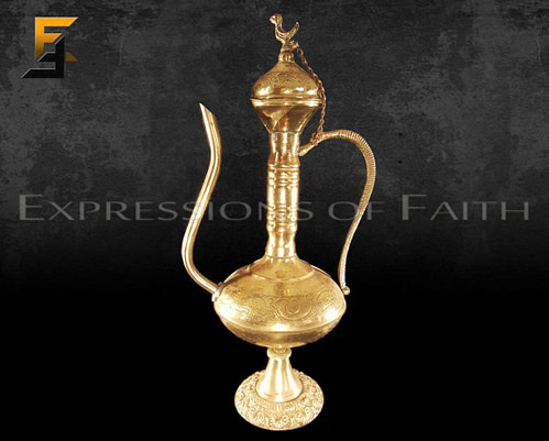 AB008 Jerusalem Medium Brass Ewer 01 500x401 - Antiques Shop