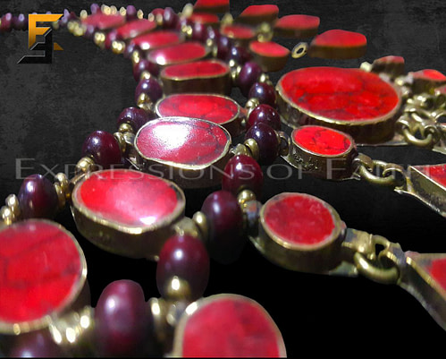 Afghan Red Jasper Necklace