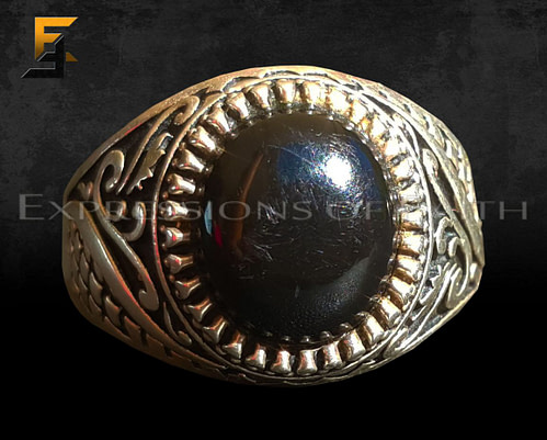 JS007 Black Onyx Ring Intricate 002 500x401 - Pakistan Silver Onyx Ring